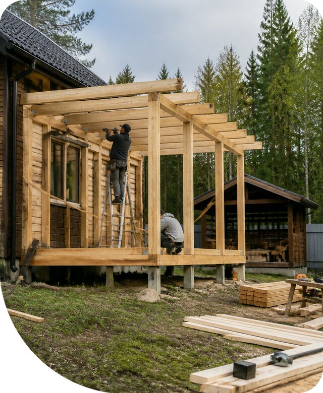 Строительство пристроек и построек на участке в Ялуторовске