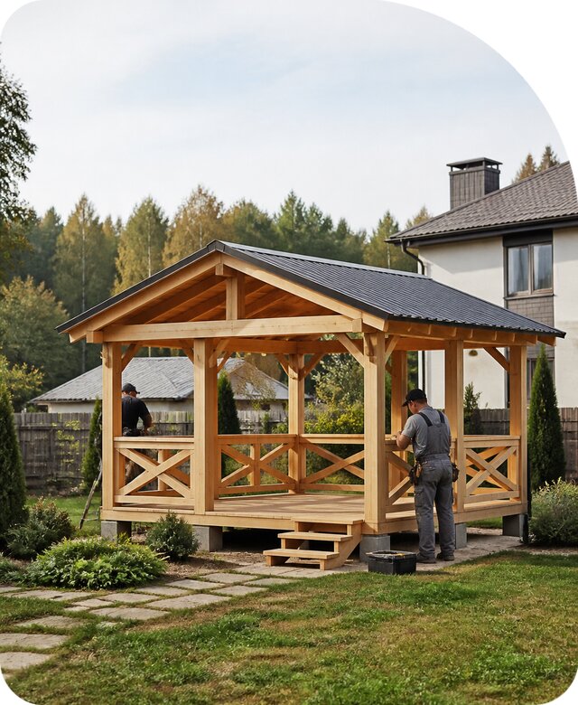 Строительство беседок в Ялуторовске по цене от 67139 р. | РадиДОМА-Лтр